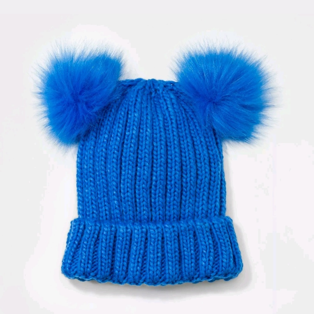 Girls' Faux Fur Pom Beanie - Cat & Jack One Size